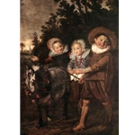 Three Children with a Goat Cart, Frans hals, c. 1620