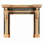 Hand-carved Marble Fireplace Mantel Wood
