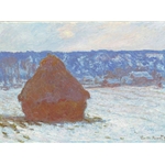 Claude Monet Stack of Wheat Snow Effect Overcast Day