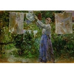Peasant Hanging out the Washing 1881 Berthe Morisot French impressionist painter 1841 -  1895