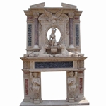 Hand-carved Marble Fireplace Mantel - SF-070