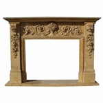 Hand-carved Marble Fireplace Mantel - SF-079