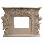 Hand-carved Marble Fireplace Mantel - SF-117