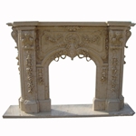 Hand-carved Marble Fireplace Mantel - SF-138