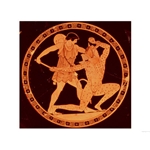 Red-Figure Dish Depicting Theseus Slaying the Minotaur