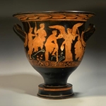 Bell Krater Herakles Offers a Kantharos to Nike