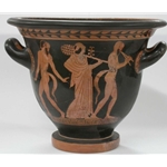 Bell Krater Woman and two Satyrs