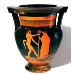 Column Krater Satyr and woman