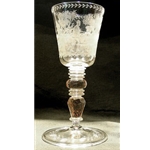 Engraved Crystal Glass Goblet