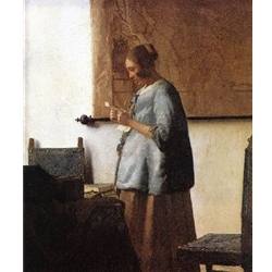 Woman in Blue Reading a Letter, 1663-64, Jan Vermeer