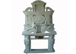 Hand-carved Marble Fireplace Mantel - LH0040
