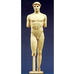 The Kritios Boy, a very beautiful marble statue of an ephebe athlete