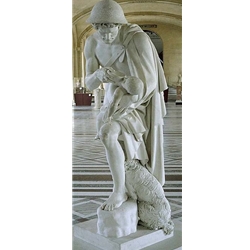 Shepherd with infant Marble Sculpture by Antoine Denis Chaudet