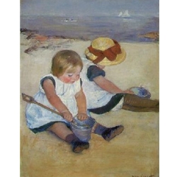 Children on the Beach , Mary Cassatt, 1884