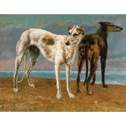 Count de Choiseul's Greyhounds 1866 Gustave Courbet