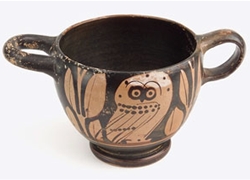 Skyphos Known as a Glaux which Means owl in Greek