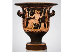 Bell Krater Dionysos Receiving the Offering from his Satyr