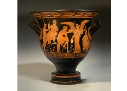 Bell Krater Herakles Offers a Kantharos to Nike