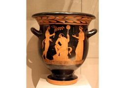 Bell Krater Two Satyrs and a Meanad