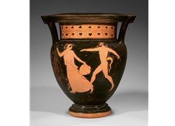 Column Krater a Nude Satyr Pursuing Amymone