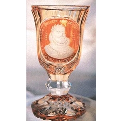 Engraved and cut glass goblet-EG24
