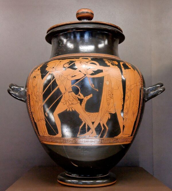 The struggle between Herakles and Apollo