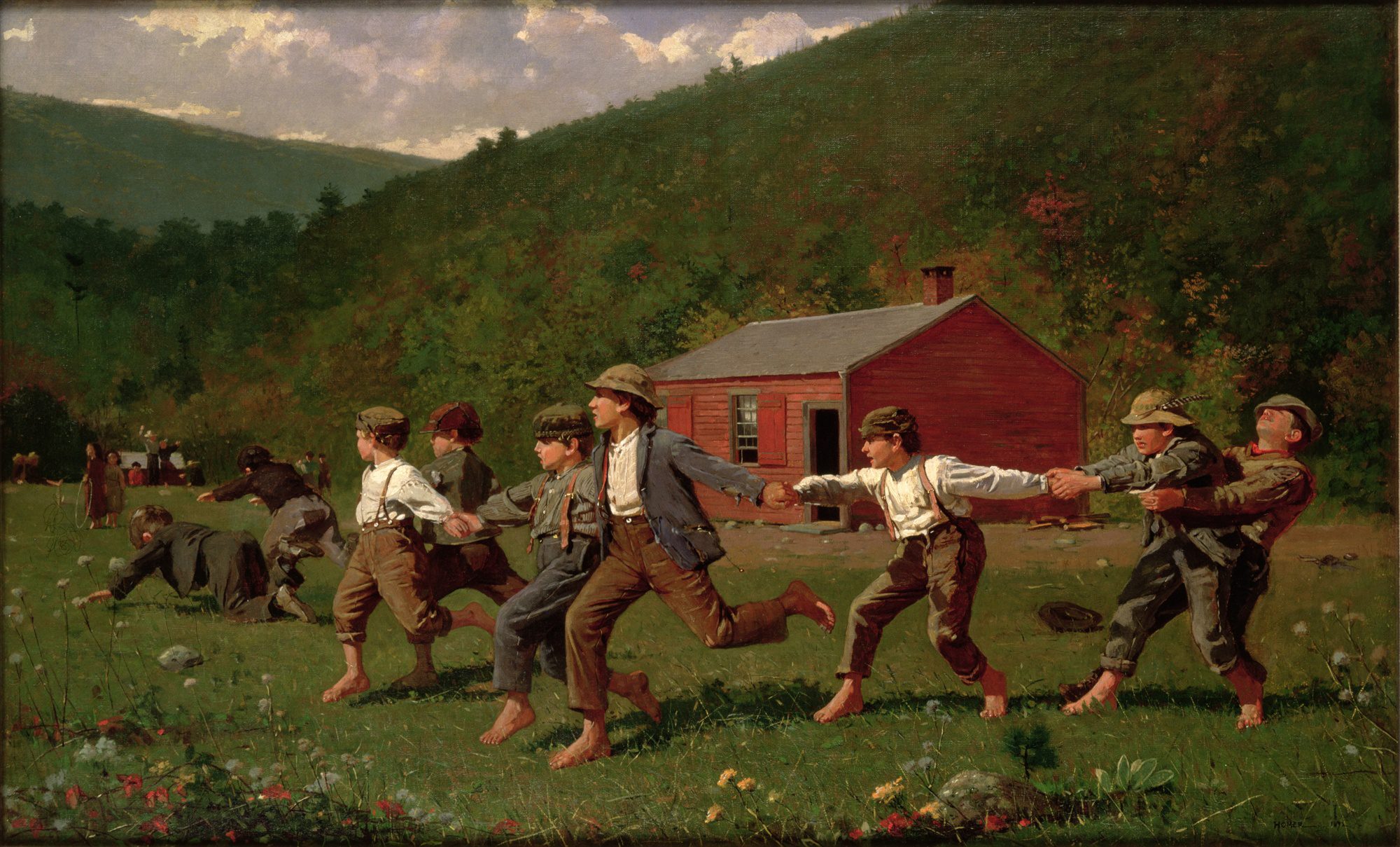 BIA213713 BIA213713 Snap the Whip, 1872 (oil on canvas) by Homer, Winslow (1836-1910); 56x91.4 cm; © Butler Institute of American Art, Youngstown, OH, USA; Museum Purchase 1918; PERMISSION REQUIRED FOR NON EDITORIAL USAGE; American, out of copyright
PLEASE NOTE: The Bridgeman Art Library works with the owner of this image to clear permission. If you wish to reproduce this image, please inform us so we can clear permission for you.