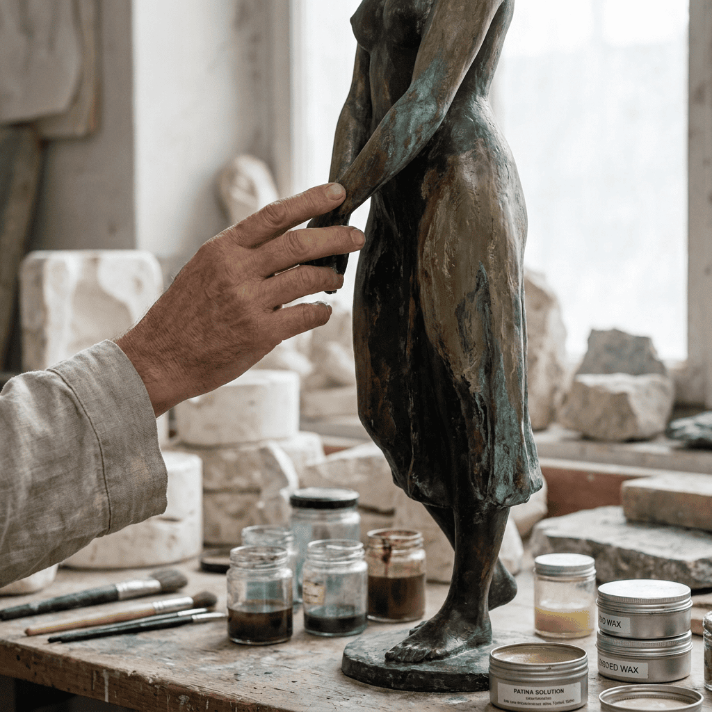 Bronze sculpture patina
